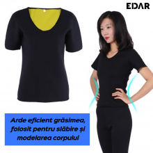Tricou Sauna SlimFit pentru Slăbit EDAR, Neopren, Modelatoare, Ideal pentru Sport, Fitness și Alergare, Negru, Marimea M Tricou Sauna SlimFit pentru Slăbit EDAR, Neopren, Modelatoare, Ideal pentru Sport, Fitness și Alergare, Negru, Marimea M