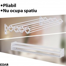 Uscator De Rufe Extensibil EDAR Cu Montare Pe Perete, Metalic, Nu Ocupa Spatiu, Capacitate De Uscare 4.5 Metri, Latime 90 Cm,...