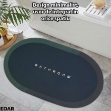 Covoras De Baie EDAR, Cu Mesaj Bathroom, Absorbant, Antiderapant, Material Moale, Curatoare Usoara, 57 x 38 cm, Bleumarin Covoras De Baie EDAR, Cu Mesaj Bathroom, Absorbant, Antiderapant, Material Moale, Curatoare Usoara, 57 x 38 cm, Bleumarin