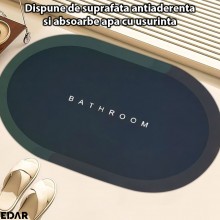Covoras De Baie EDAR, Cu Mesaj Bathroom, Absorbant, Antiderapant, Material Moale, Curatoare Usoara, 57 x 38 cm, Bleumarin Covoras De Baie EDAR, Cu Mesaj Bathroom, Absorbant, Antiderapant, Material Moale, Curatoare Usoara, 57 x 38 cm, Bleumarin