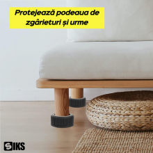 Set de 4 Picioruse SIKS, Tampon Anti-Vibratie, Suport Anti-Zgomot si Antiderapante pentru Masina de Spalat, Uscator de Rufe, ...
