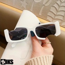 Ochelari SIKS De Soare Unisex, Model Decupat, Alb Ochelari SIKS De Soare Unisex, Model Decupat, Alb