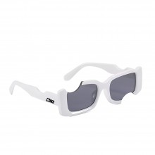 Ochelari SIKS De Soare Unisex, Model Decupat, Alb