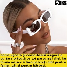 Ochelari SIKS De Soare Unisex, Model Decupat, Alb Ochelari SIKS De Soare Unisex, Model Decupat, Alb