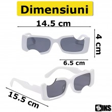 Ochelari SIKS De Soare Unisex, Model Decupat, Alb Ochelari SIKS De Soare Unisex, Model Decupat, Alb