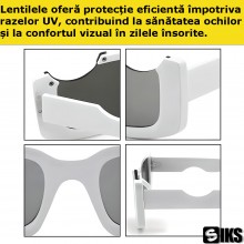 Ochelari SIKS De Soare Unisex, Model Decupat, Alb Ochelari SIKS De Soare Unisex, Model Decupat, Alb