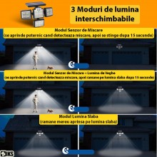Lampa Solara SIKS Cu 198 Leduri, Montare Pe Perete, Alimentare Solara, Control Telecomanda, Senzor De Miscare Si Lumina, Rezi... Lampa Solara SIKS Cu 198 Leduri, Montare Pe Perete, Alimentare Solara, Control Telecomanda, Senzor De Miscare Si Lumina, Rezi...