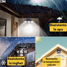 Lampa Solara SIKS Cu 198 Leduri, Montare Pe Perete, Alimentare Solara, Control Telecomanda, Senzor De Miscare Si Lumina, Rezi... Lampa Solara SIKS Cu 198 Leduri, Montare Pe Perete, Alimentare Solara, Control Telecomanda, Senzor De Miscare Si Lumina, Rezi...