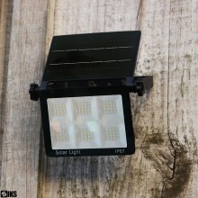 Proiector Led 200W De Exterior SIKS Cu Panou De Incarcare Solara, Lampa Lumina Puternica 96 Led, Cu Prindere In Perete, Panou...