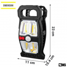 Lampa Solara SIKS Portabila De Exterior Cu Incarcare Solara Si Incarcare USB, Prindere Tip Clema Sau Cu Suruburi, Senzor De M...
