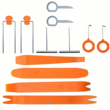 Set 12 Piese SIKS Pentru Demontare Auto, Scule Demontat Pentru Interior Auto, Radio, Fete De Usa, Panou De Bord, Plastic, Por...