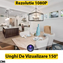 Camera Spion WI-FI Ascunsa In Ceas Desteptator SIKS, Functie Detectare Miscare, Rezolutie 1080P, 25 Cadre Pe Secunda, Tehnolo...