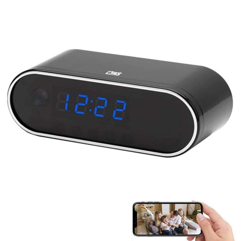 Camera Spion WI-FI Ascunsa In Ceas Desteptator SIKS, Functie Detectare Miscare, Rezolutie 1080P, 25 Cadre Pe Secunda, Tehnolo...