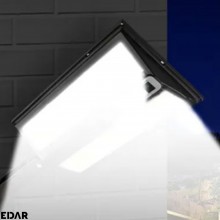 Lampa Solara EDAR Pentru Exterior Cu Montare Pe Perete, Panou Solar Incorporat, Control Telecomanda, 3 Moduri De Lumina, Grad...