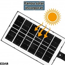 Lampa Solara EDAR Pentru Exterior Cu Montare Pe Perete, Panou Solar Incorporat, Control Telecomanda, 3 Moduri De Lumina, Grad...