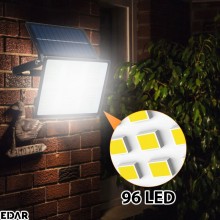 Lampa Solara Tip Proiector EDAR Cu Panou Solar Atasat Si Prindere Pe Perete, Pentru Casa, Gradina, Terasa, 200W, Rezistent La...