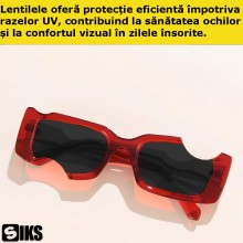 Ochelari SIKS De Soare Unisex, Model Decupat, Rosu Ochelari SIKS De Soare Unisex, Model Decupat, Rosu