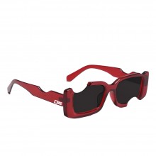 Ochelari SIKS De Soare Unisex, Model Decupat, Rosu