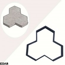 Matrita Pavaj din Beton Turnat EDAR, Tip Sablon, Efect Piatra Naturala Decorativa, Dimensiuni 37 x 4.5 x 37 cm, Model 14