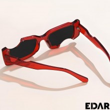 Ochelari EDAR De Soare Unisex, Design Decupat, Model Rosu