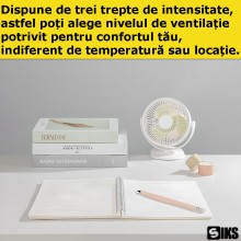 Ventilator SIKS Portabil De Birou/Carucior/Camping Cu Clips, 3 Nivele De Intensitate, Rotire 720 grade, 5 V, Autonomie Bateri... Ventilator SIKS Portabil De Birou/Carucior/Camping Cu Clips, 3 Nivele De Intensitate, Rotire 720 grade, 5 V, Autonomie Bateri...