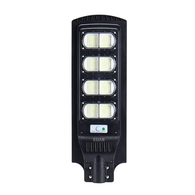 Lampa Solara De Exterior EDAR, 150W, Cu Panou Solar Integrat, 198 LED-uri SMD, Lumina Neutra, Telecomanda, Senzori Crepuscula...