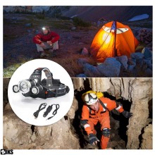 Lanterna Frontala De Cap Cu LED SIKS Cu Acumulator, 3 LED-uri Puternice, Pentru Pescuit, Vanatoare, Atelier, 5000 lumeni, 3 M... Lanterna Frontala De Cap Cu LED SIKS Cu Acumulator, 3 LED-uri Puternice, Pentru Pescuit, Vanatoare, Atelier, 5000 lumeni, 3 M...