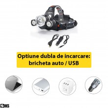 Lanterna Frontala De Cap Cu LED SIKS Cu Acumulator, 3 LED-uri Puternice, Pentru Pescuit, Vanatoare, Atelier, 5000 lumeni, 3 M... Lanterna Frontala De Cap Cu LED SIKS Cu Acumulator, 3 LED-uri Puternice, Pentru Pescuit, Vanatoare, Atelier, 5000 lumeni, 3 M...