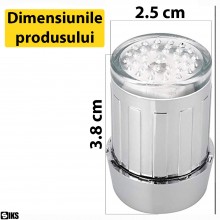 Cap Robinet SIKS Tip Duza cu Lumina LED Colorata Ambientala, Plastic, Universal, Argintiu Cap Robinet SIKS Tip Duza cu Lumina LED Colorata Ambientala, Plastic, Universal, Argintiu