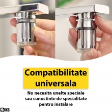 Cap Robinet SIKS Tip Duza cu Lumina LED Colorata Ambientala, Plastic, Universal, Argintiu Cap Robinet SIKS Tip Duza cu Lumina LED Colorata Ambientala, Plastic, Universal, Argintiu