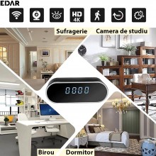 Camera Spy Wi-Fi EDAR Incorporata In Ceas Desteptator, Control Aplicatie Telefon, Dispozitiv De Spionaj Cu Functie De Detecti... Camera Spy Wi-Fi EDAR Incorporata In Ceas Desteptator, Control Aplicatie Telefon, Dispozitiv De Spionaj Cu Functie De Detecti...