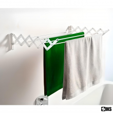 Uscator De Rufe Metalic Extensibil SIKS Cu Fixare In Perete, Pliabil, 5 Bare 80 cm, Capacitate De Uscare 3.5 metri, Ideal Bal...
