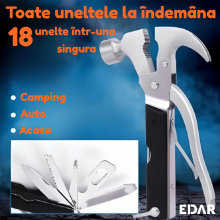 Unealta Multifunctionala 18 In 1 EDAR, Cu Ciocan, Piler, Fierastrau, Cutit, Surubelnite, Deschizator Si Chei, Ideala Pentru C... Unealta Multifunctionala 18 In 1 EDAR, Cu Ciocan, Piler, Fierastrau, Cutit, Surubelnite, Deschizator Si Chei, Ideala Pentru C...