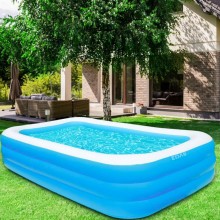 Piscina Gonflabila Dreptunghiulara EDAR, Pentru Copii Sau Adulti, 305 x 182 x 56 cm, Model Mare, Pentru Exterior, Copii, Adul...