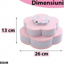 Cutie Bomboane EDAR Cu Suport Pentru Telefon, Model Floare, Rotativa, 10 Compartimente Pentru Servire, Design Elegant, Diamet... Cutie Bomboane EDAR Cu Suport Pentru Telefon, Model Floare, Rotativa, 10 Compartimente Pentru Servire, Design Elegant, Diamet...