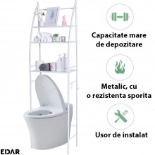 Raft Baie EDAR Cu 3 Rafturi, Montare Deasupra Toaletei, Organizare Si Depozitare, Dimensiuni 155 x 25 x 46 cm, Alb Raft Baie EDAR Cu 3 Rafturi, Montare Deasupra Toaletei, Organizare Si Depozitare, Dimensiuni 155 x 25 x 46 cm, Alb