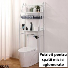 Raft Baie EDAR Cu 3 Rafturi, Montare Deasupra Toaletei, Organizare Si Depozitare, Dimensiuni 155 x 25 x 46 cm, Alb Raft Baie EDAR Cu 3 Rafturi, Montare Deasupra Toaletei, Organizare Si Depozitare, Dimensiuni 155 x 25 x 46 cm, Alb