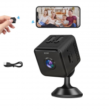 Mini Camera Spion EDAR, Full HD 1080p, WiFi, Microfon Integrat, Vedere Nocturna, Live Streaming, Suport Magnetic, Slot Card T...