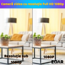 Mini Camera Spion EDAR, Full HD 1080p, WiFi, Microfon Integrat, Vedere Nocturna, Live Streaming, Suport Magnetic, Slot Card T... Mini Camera Spion EDAR, Full HD 1080p, WiFi, Microfon Integrat, Vedere Nocturna, Live Streaming, Suport Magnetic, Slot Card T...