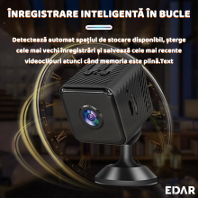 Mini Camera Spion EDAR, Full HD 1080p, WiFi, Microfon Integrat, Vedere Nocturna, Live Streaming, Suport Magnetic, Slot Card T... Mini Camera Spion EDAR, Full HD 1080p, WiFi, Microfon Integrat, Vedere Nocturna, Live Streaming, Suport Magnetic, Slot Card T...