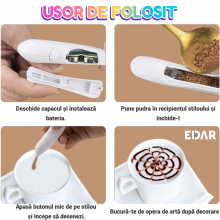 Sablon Decorativ EDAR Pentru Prajituri, Torturi, Cafea Si Produse De Patiserie, Alb