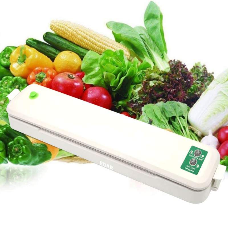 Aparat De Vidat EDAR, Usor De Folosit Si Depozitat, Ideal Pentru Sigilat Alimente, Cablu Alimentare, 37 Cm, Alb