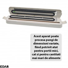 Aparat De Vidat EDAR, Usor De Folosit Si Depozitat, Ideal Pentru Sigilat Alimente, Cablu Alimentare, 37 Cm, Alb