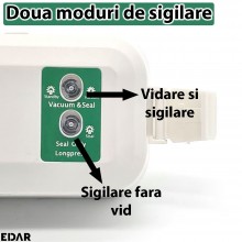 Aparat De Vidat EDAR, Usor De Folosit Si Depozitat, Ideal Pentru Sigilat Alimente, Cablu Alimentare, 37 Cm, Alb