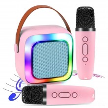 Set Complet Statie Smart SIKS Microfon Si Boxa Wireless Pentru Karaoke, 2 Microfoane, Copii / Adulti, Kit 2 in 1, Aparat Port...