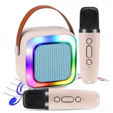 Set Complet Statie Smart SIKS Microfon Si Boxa Wireless Pentru Karaoke, 2 Microfoane, Copii / Adulti, Kit 2 in 1, Aparat Port...