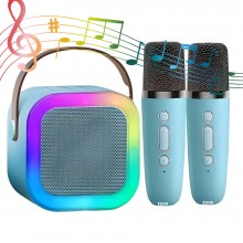 Kit Complet EDAR Statie Smart Cu Microfon Si Boxa Wireless Pentru Karaoke, 2 Microfoane, Potrivit Pentru Copii Si Adulti, Apa...