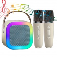 Kit Complet EDAR Statie Smart Cu Microfon Si Boxa Wireless Pentru Karaoke, 2 Microfoane, Potrivit Pentru Copii Si Adulti, Apa...