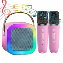 Kit Complet EDAR Statie Smart Cu Microfon Si Boxa Wireless Pentru Karaoke, 2 Microfoane, Potrivit Pentru Copii Si Adulti, Apa...