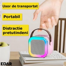 Kit Complet EDAR Statie Smart Cu Microfon Si Boxa Wireless Pentru Karaoke, 2 Microfoane, Potrivit Pentru Copii Si Adulti, Apa... Kit Complet EDAR Statie Smart Cu Microfon Si Boxa Wireless Pentru Karaoke, 2 Microfoane, Potrivit Pentru Copii Si Adulti, Apa...